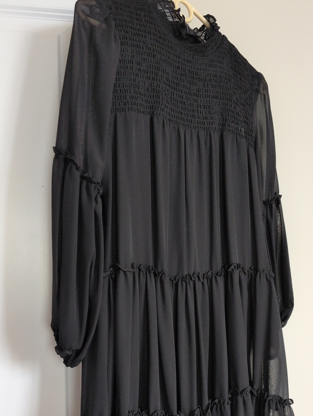 Black A Line Ruffled Dress - Picture 2 of 2